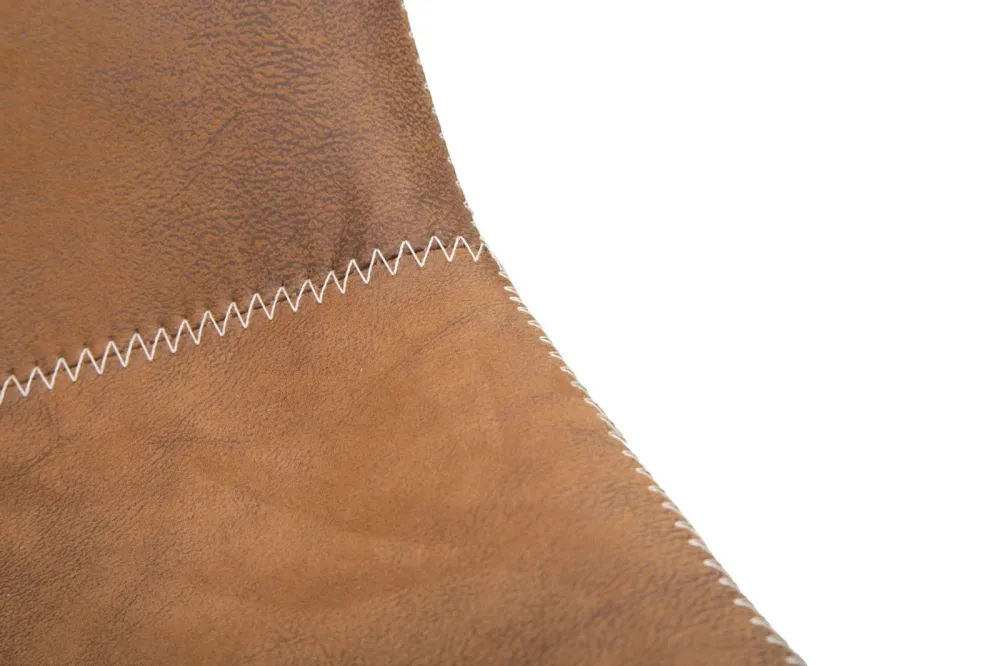 Sgabello vintage alto per cucina o salotto ecopelle con gambe metallo