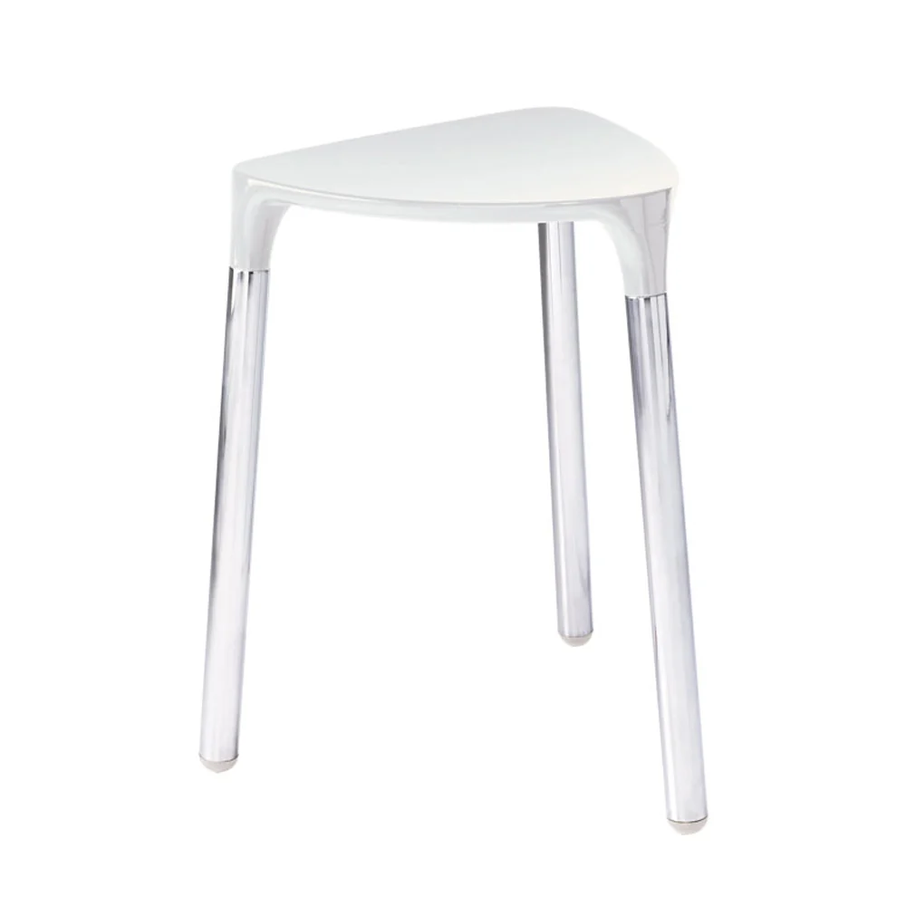 Sgabello Yannis di Gedy acciaio inox e resine termoplastiche - Bianco