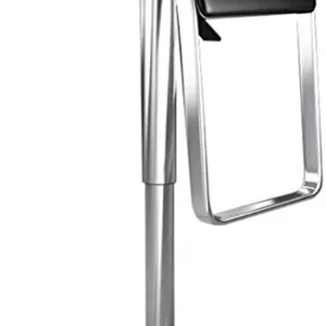 SGHH-UK Pelle sgabelli da Bar Bar Stool Faux Kitchen Sgabello Sgabello Nero Sedile Regolare 60-80cm