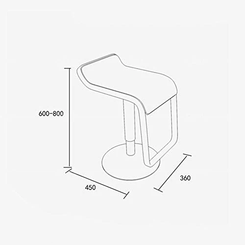 SGHH-UK Pelle sgabelli da Bar Bar Stool Faux Kitchen Sgabello Sgabello Nero Sedile Regolare 60-80cm