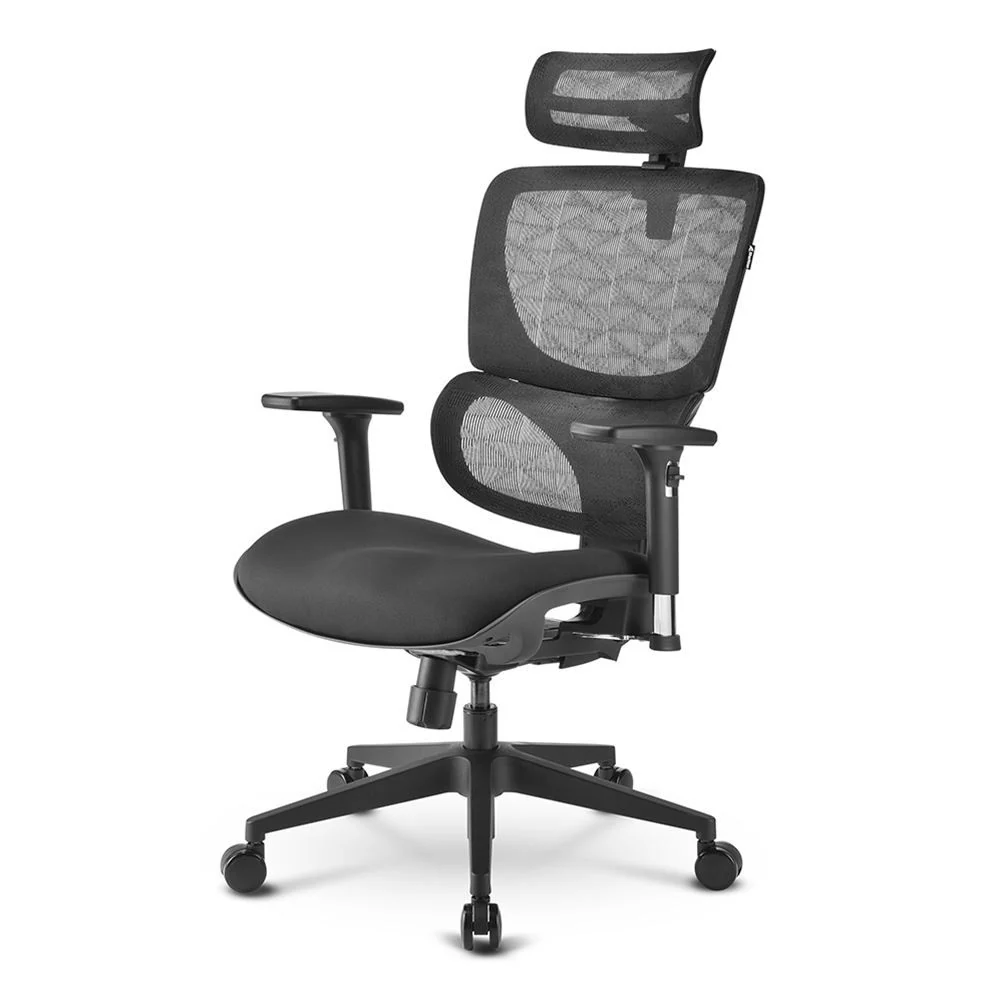 Sharkoon sedia office, fabric seat base, class-4 gaslift, 3d armrest headrest, 5 heights adjustabl - OFFICEPAL C30