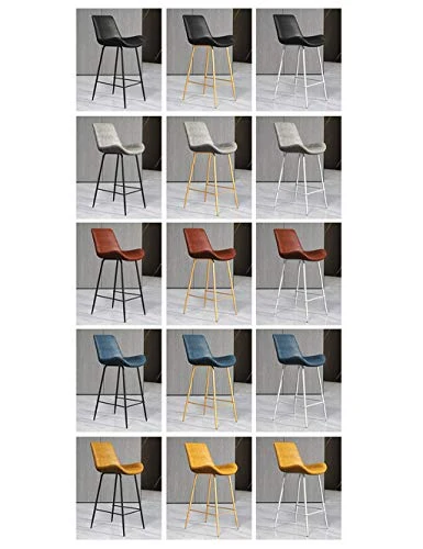 SHIJING Sgabelli da Bar Ferro Dorato, Altezza del bancone, Sedia Imbottita con Schienale Medio per sedute ergonomiche, Sga...