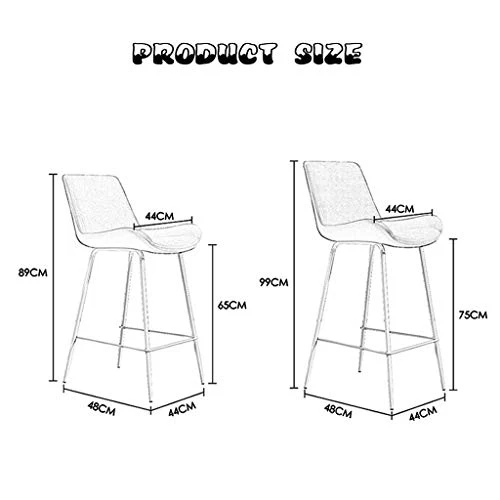 SHIJING Sgabelli da Bar Ferro Dorato, Altezza del bancone, Sedia Imbottita con Schienale Medio per sedute ergonomiche, Sga...