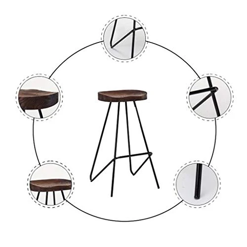 SHIJING Sgabelli Cucina Moderni Set di 4 sgabelli retrò, Sedia da Pranzo Sedia Legno Gambe di Metallo Home Kitchen Sgabell...