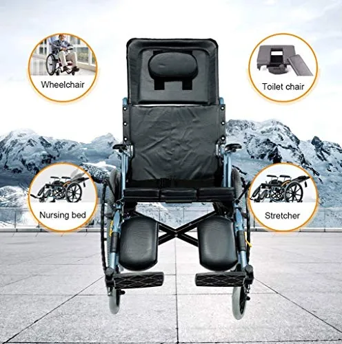 Showkig Vecchio scooter Disabilitato Auto Sedia rotelle alluminio Sedia rotelle pieghevole leggera S-Ergo Guida Multi-funz...