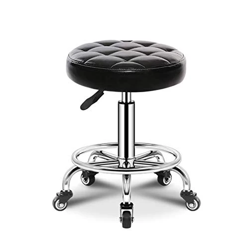 Rotondo Rotolamento Sgabello Pu Altezza Altezza Regolazione Moderna Industrial Metal Stile Swivel Spa Salon Tatuaggio Lavo...