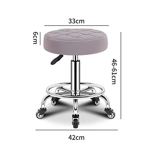 Rotondo Rotolamento Sgabello Pu Altezza Altezza Regolazione Moderna Industrial Metal Stile Swivel Spa Salon Tatuaggio Lavo...