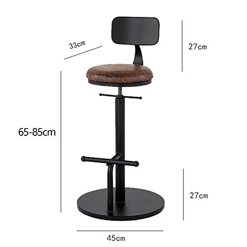 Sgabello Contatore Metallico - Sedie Sgabello Girevole con Schiena,Pub Cucina Contatore Altezza,Telaio Metallico Footrest...