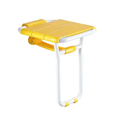 Sgabello da Bagno Antiscivolo Parete Sgabello Pieghevole Nascosto Portata 150 kg Pannello ABS Staffa Acciaio Inossidabile...