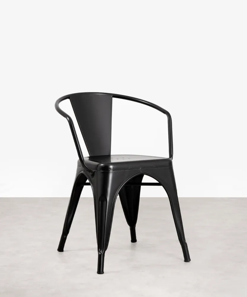 Silla de Comedor de Metal con Reposabrazos Tolik Arms