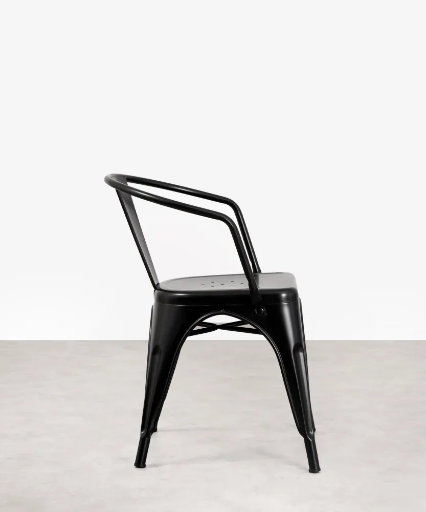 Silla de Comedor de Metal con Reposabrazos Tolik Arms