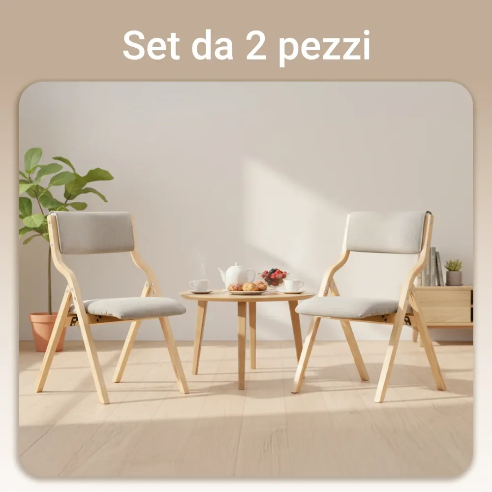 SoBuy FST40-HGx2, Lotto da 2 Sedie Pieghevoli da Pranzo con Seduta e Schienale Imbottiti, Design Elegante e Salvaspazio Se...