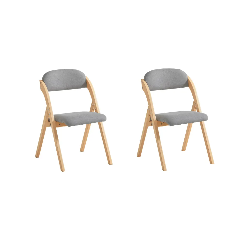 SoBuy FST92-Nx2, Sedia Pieghevole Legno Set da 2 Poltrona Imbottita da Cucina, Sedie da Interno per Ufficio, Balcone, Giar...
