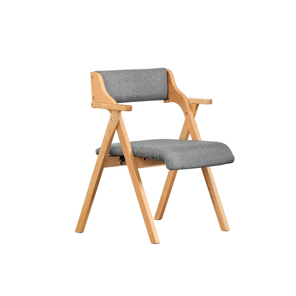 SoBuy FST98-HG Sedia Pieghevole Legno con Cuscino – Sedie Giardino Pieghevoli e Sedie Impilabili da Interno, Sedia da Giar...