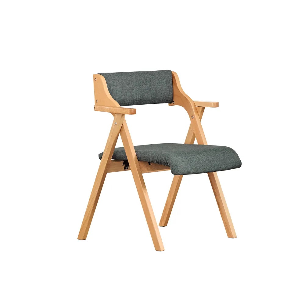 SoBuy FST98-SG Sedia Pieghevole Legno con Cuscino – Sedie Giardino Pieghevoli e Sedie Impilabili da Interno, Sedia da Giar...