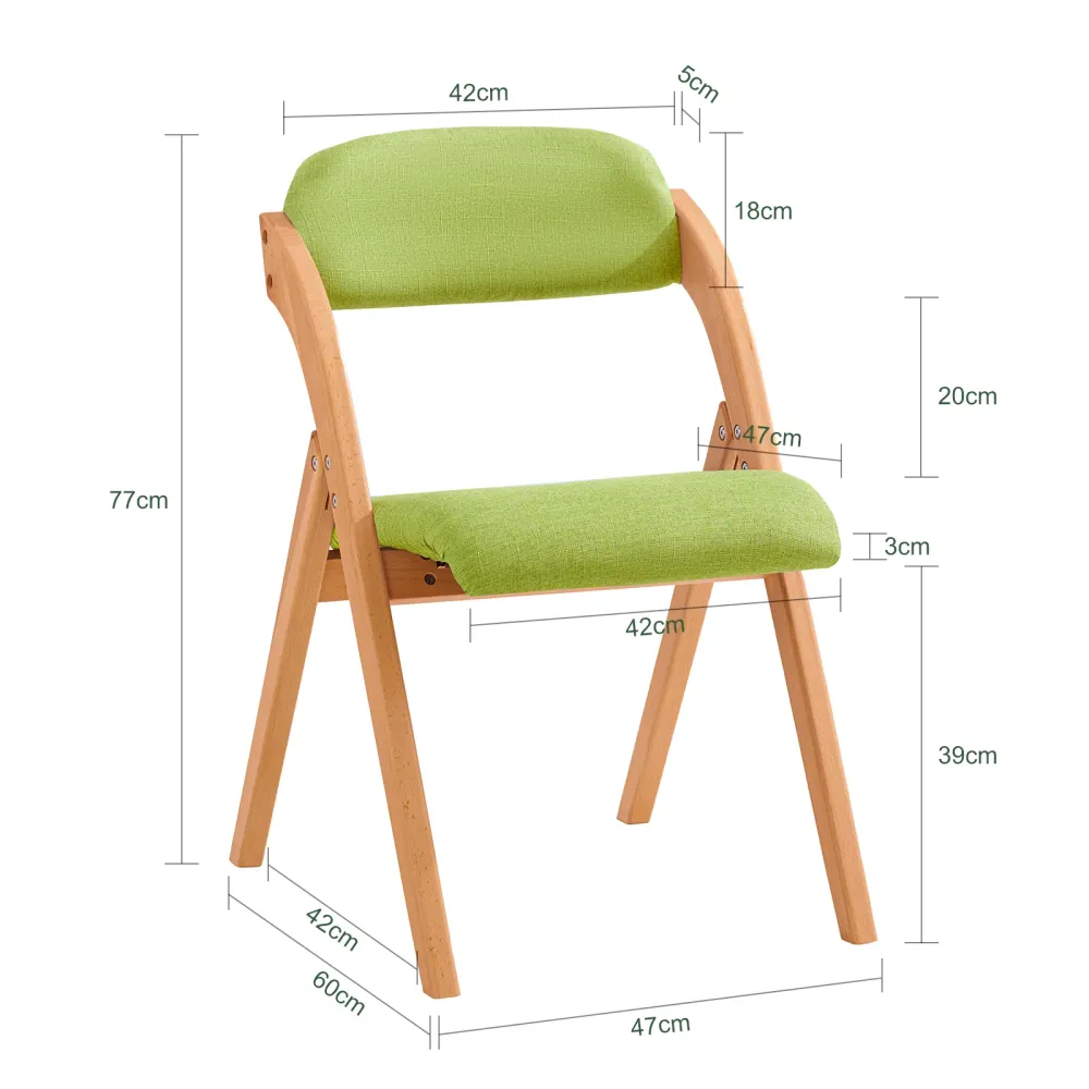SoBuy Sedia pieghevole faggio 47x60x77cm FST92-GR