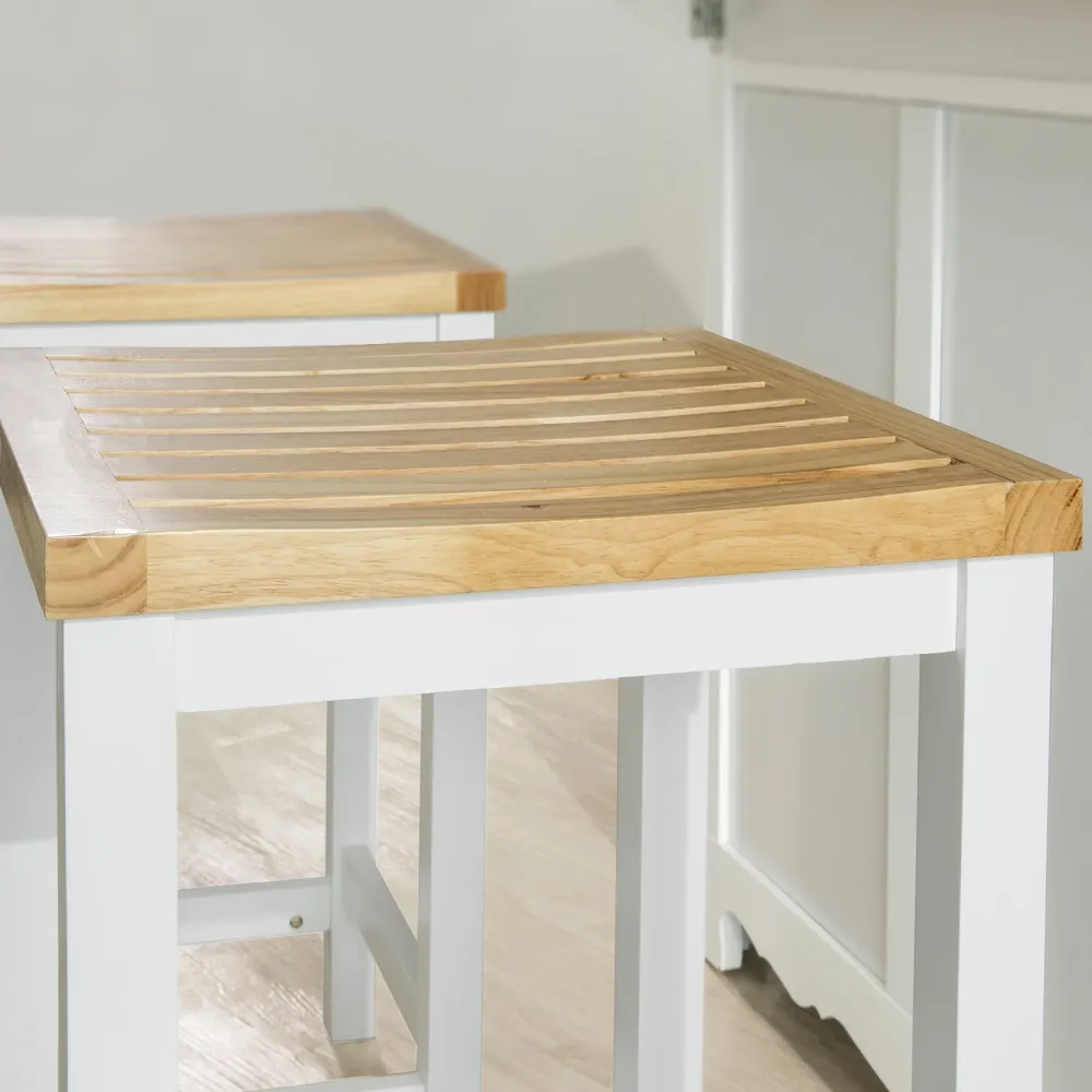 SoBuy 2 x Sgabello di hevea e pino 35x35x61cm FST29-WNX2
