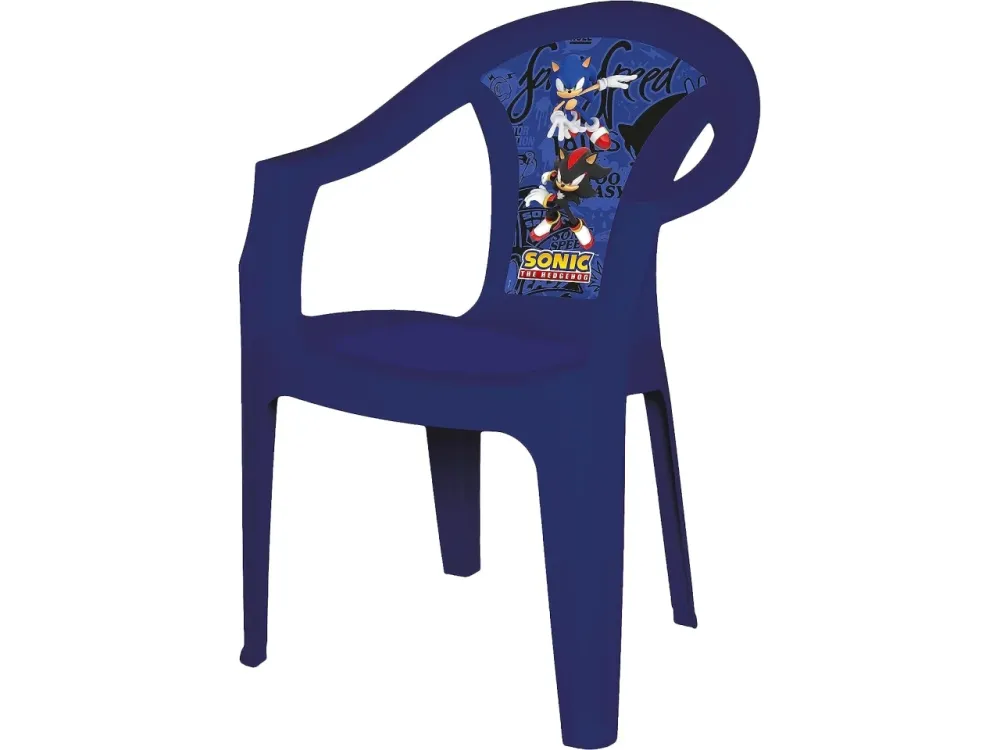 Sonic sedia per bambini blu plastica con braccioli