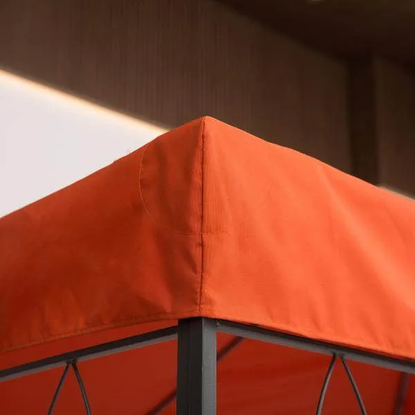 Sostituzione tetto padiglione tetto per padiglione metallo poliestere 3x4m rosso ruggine