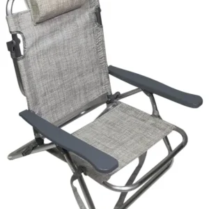 Spiaggina da Giardino 62x63x78 cm Alluminio Grigio Melange