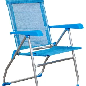 Spiaggina da Giardino 66x60x104 cm Alluminio e Textilene Blu