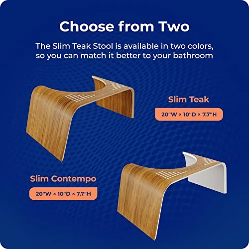 Squatty Potty Original - Sgabello da bagno con finitura teak sottile, 17 cm