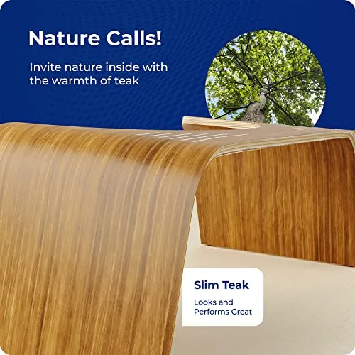 Squatty Potty Original - Sgabello da bagno con finitura teak sottile, 17 cm