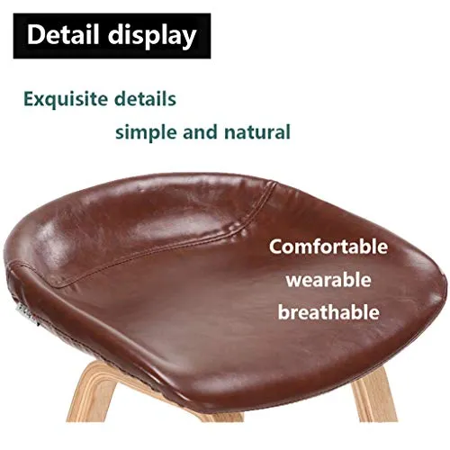 Sgabelli da Bar Sedia da Pranzo Sedia bar legno, sedia da pranzo stile nordico, cuscino pelle PU / lino, sgabello da bar c...
