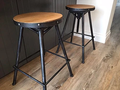 caffè Stile regolabile Sgabello urban vintage industriale rustico - Peltro Steel Magnolias Furniture