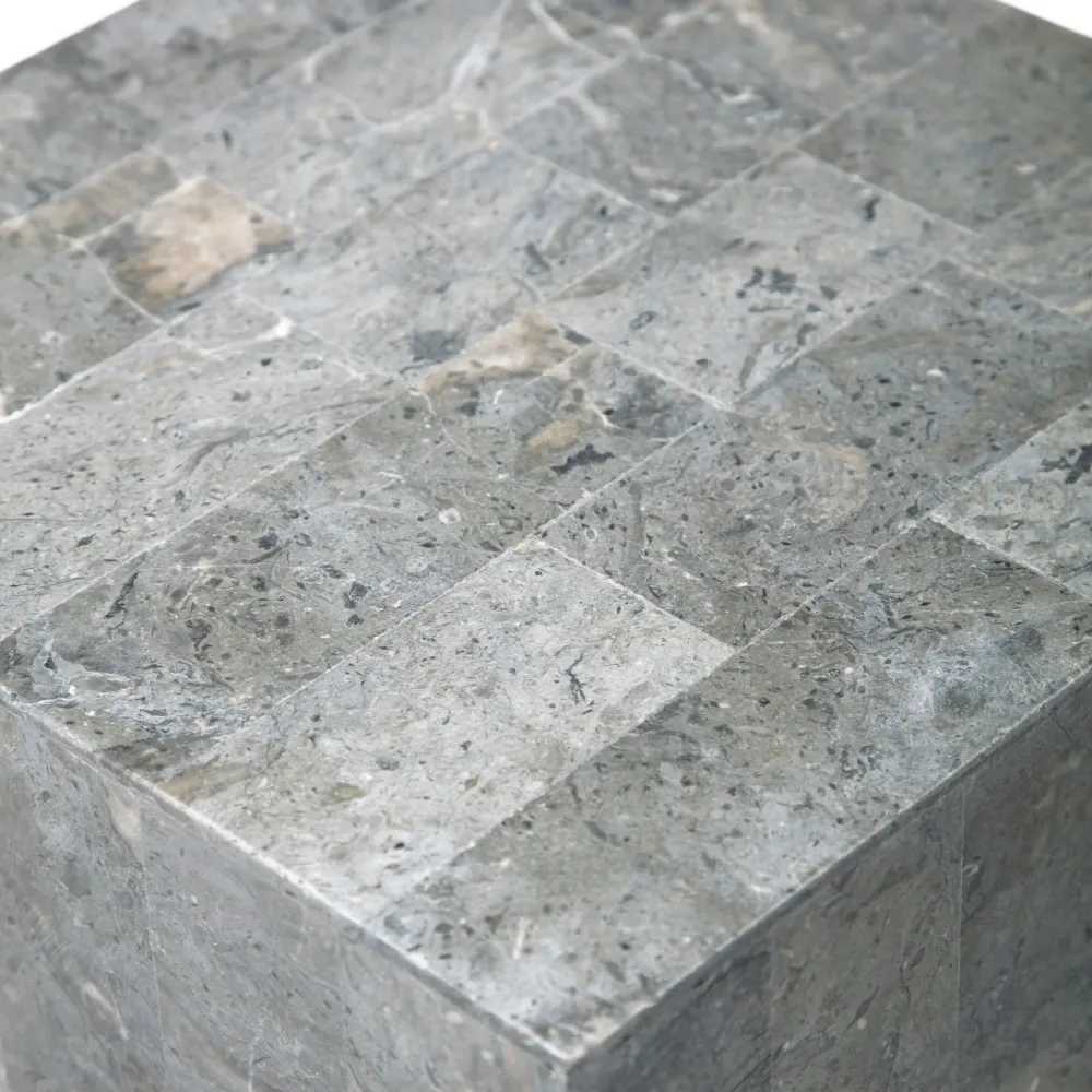 Colonna tavolino alto pietra fossile "Dove" moderno cm 35x35 80h Stones