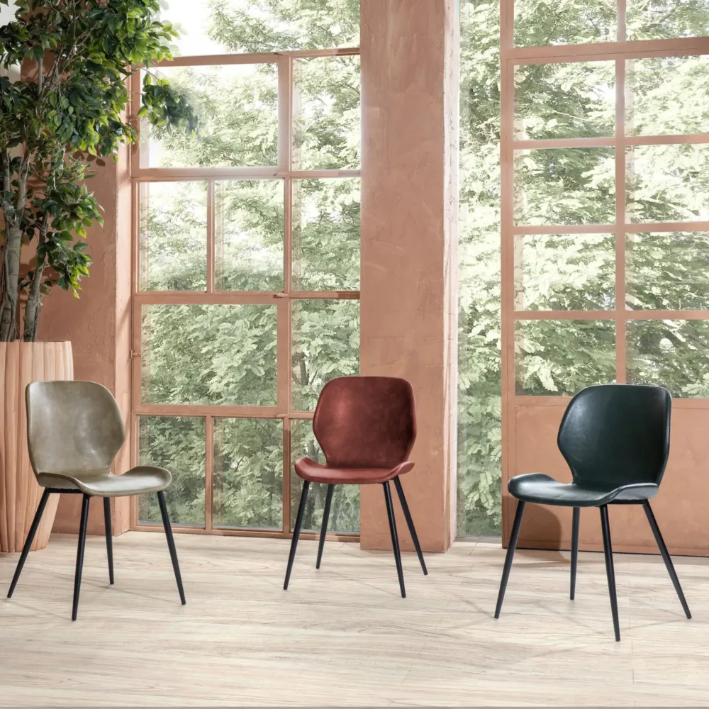 Set di sedie eleganti similpelle "Liam" soft touch vintage cm 45x55 83h Stones