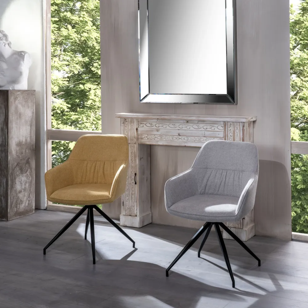 Set di sedie imbottite "Anemone" poltrone moderne da soggiorno tessuto Stones