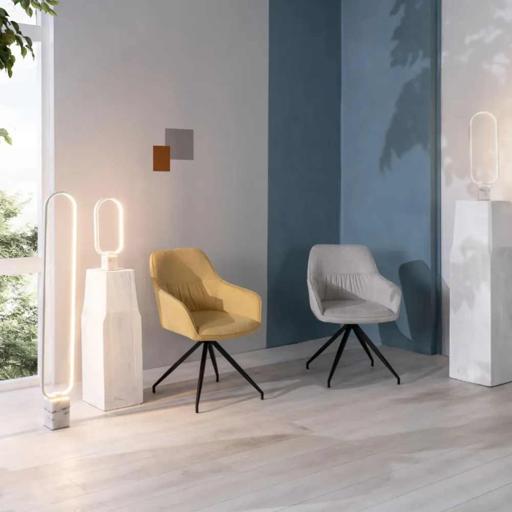 Set di sedie imbottite "Anemone" poltrone moderne da soggiorno tessuto Stones