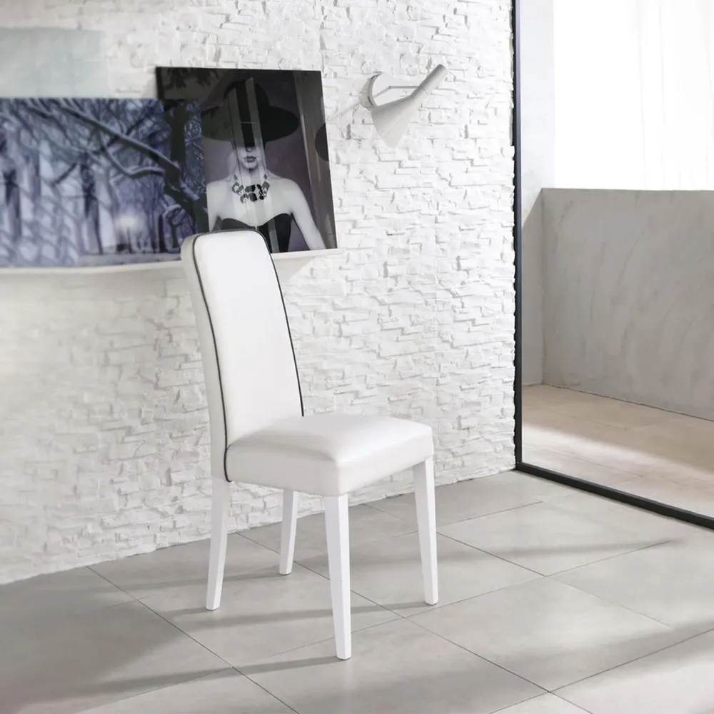 Set di sedie imbottite da soggiorno "Gardenia" moderne similpelle cm 46x59 99h Stones