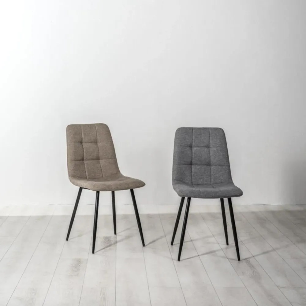 Set di sedie imbottite tessuto "Eclisse" moderne da pranzo cm 44x55 81h Stones