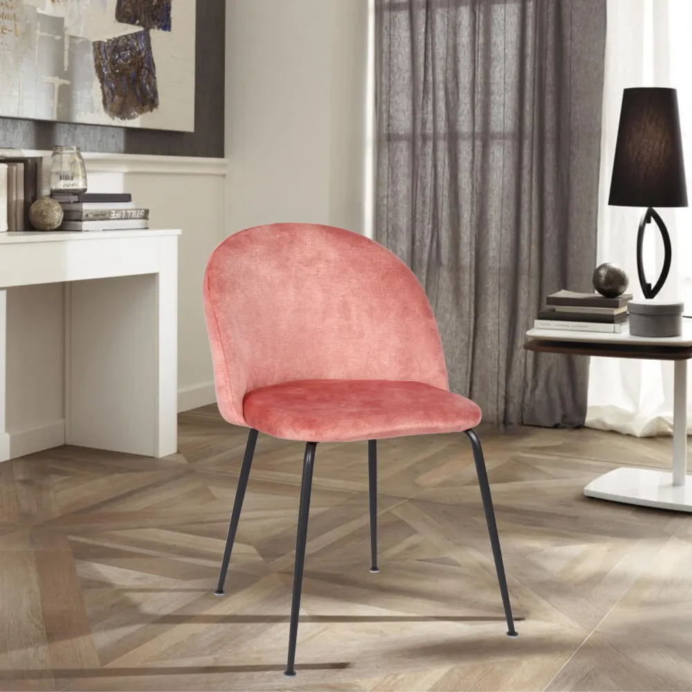 Set di sedie imbottite velluto "Lumina" con gambe metallo cm 45x55 79h Stones