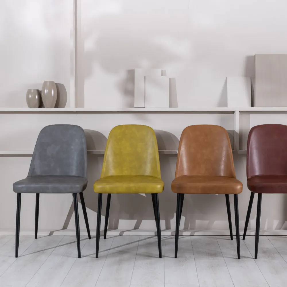 Set di sedie moderne da pranzo "Damasco" imbottite similpelle soft touch Stones