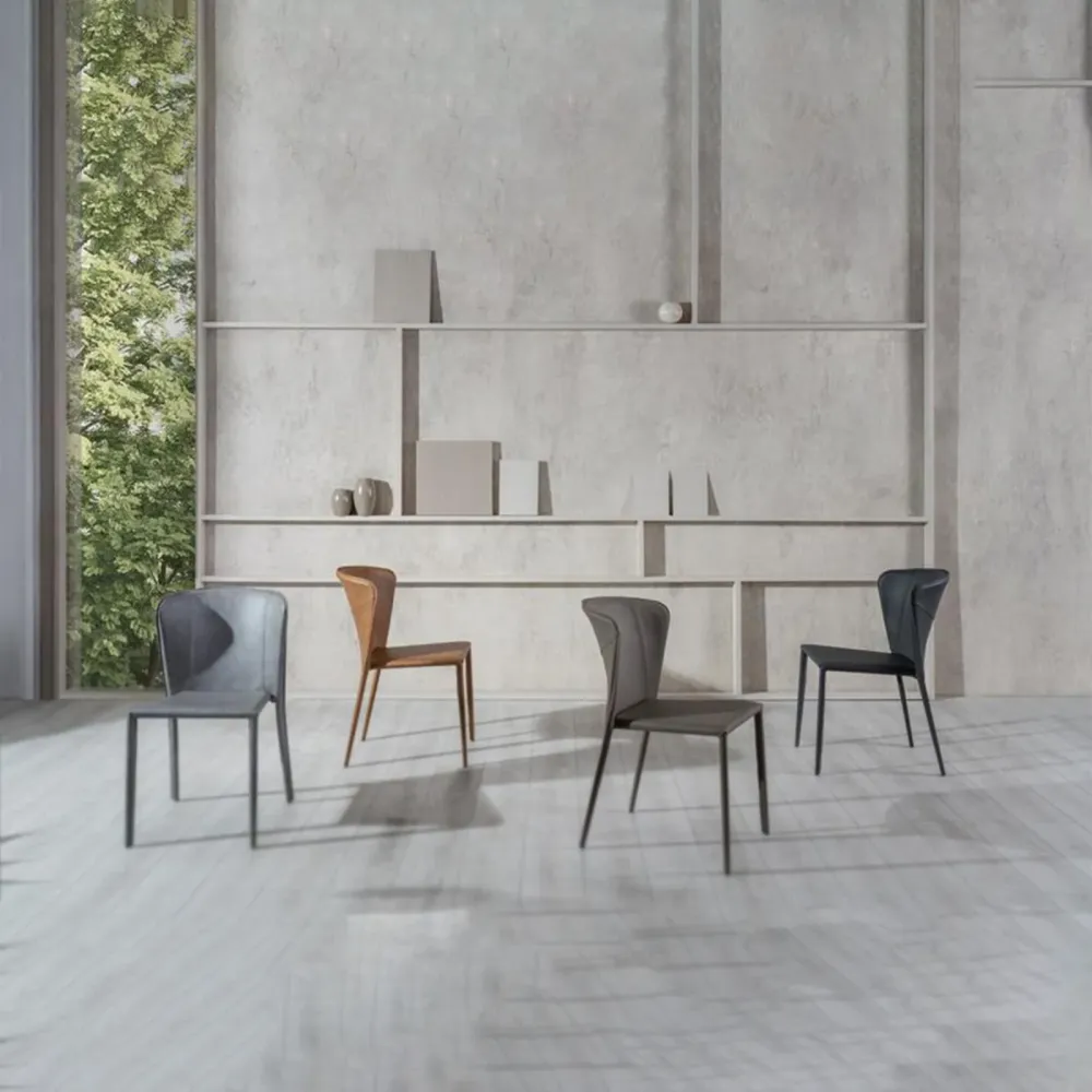 Set di sedie moderne similcuoio "Glicine" da soggiorno eleganti cm 56x49 82h Stones