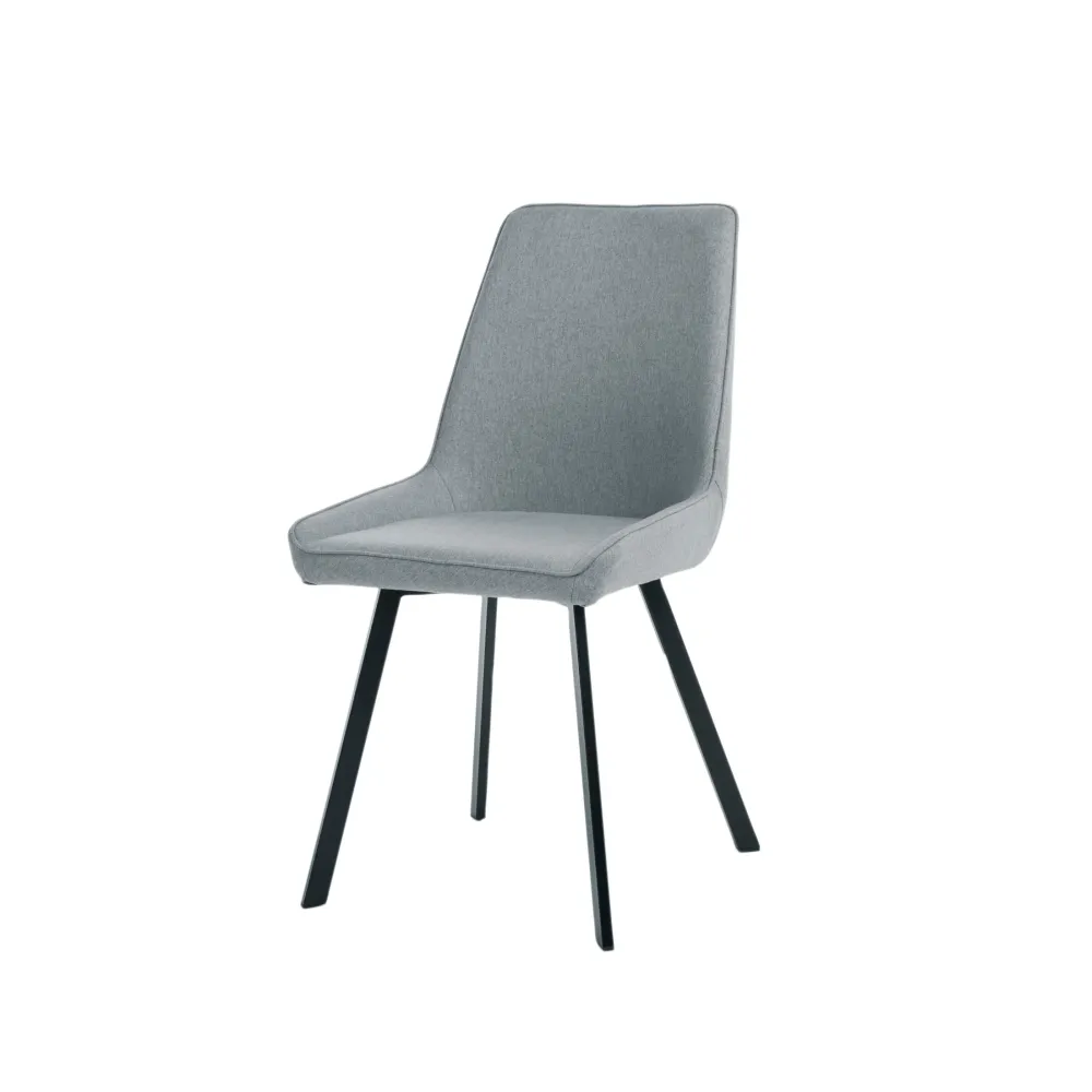 Set di sedie moderne tessuto da soggiorno "Woody" con gambe metallo cm 46x57 80h Stones