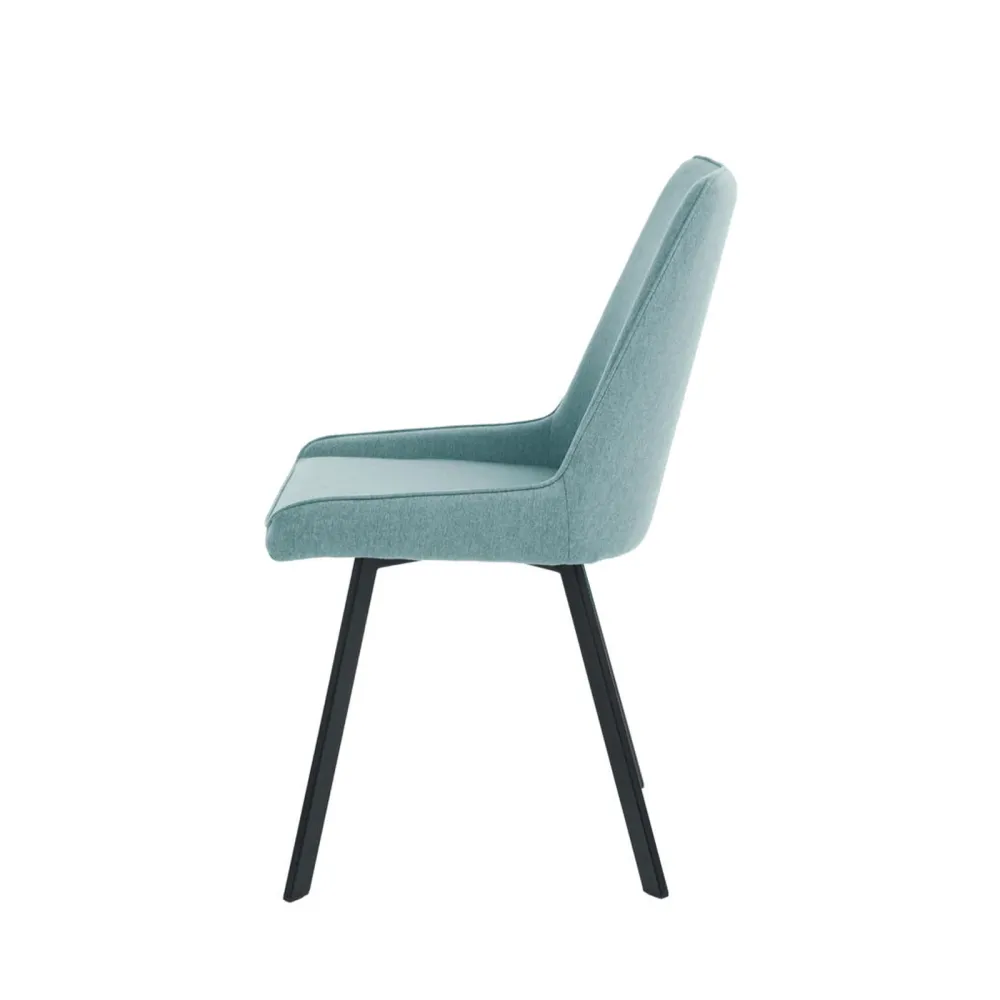 Set di sedie moderne tessuto da soggiorno "Woody" con gambe metallo cm 46x57 80h Stones