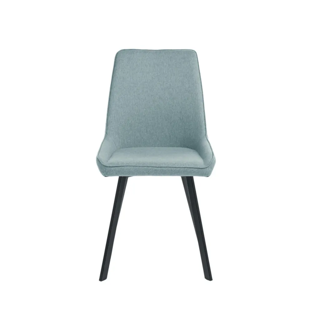Set di sedie moderne tessuto da soggiorno "Woody" con gambe metallo cm 46x57 80h Stones