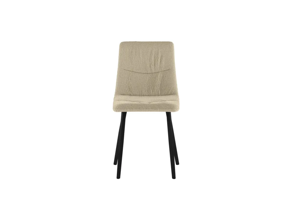 Set 4 sedie tessuto easy-clean "Carlotta" con struttura metallo verniciato nero Marrone Stones