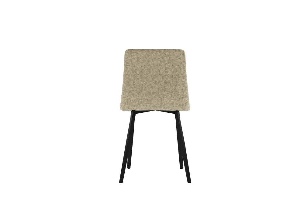 Set 4 sedie tessuto easy-clean "Carlotta" con struttura metallo verniciato nero Marrone Stones