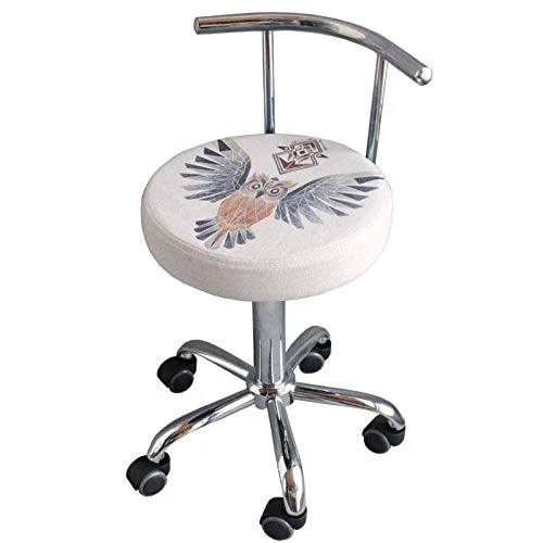 SXRDZ Gambe Chair Sgabello su rotelle, Nail Sgabello con Blue PU sedile pelle sintetica, Altezza regolabile 43-55 cm, peso...