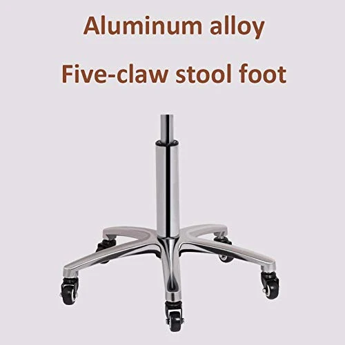 SXRDZ Gambe Sgabello con rotelle, salone di taglio Sgabello con Brown PU sedile pelle sintetica, Altezza regolabile 60-80...