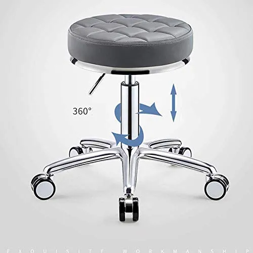 SXRDZ Massaggi Sgabello Sedia su Ruote Bellezza della Cucina del Salone Studio, Regolabile Alto Rolling Sgabello Girevole...