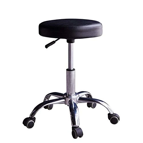 SXRDZ Massaggio Gambe Sgabello su rotelle, master Massaggio Scopare Sgabello con Brown sedile pelle sintetica, Altezza reg...