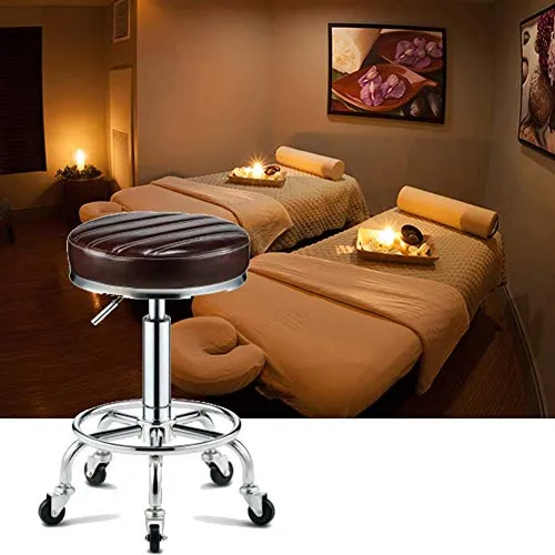 SXRDZ Pelle Regolabile Idraulico rotolamento Girevole Salon Chair Sgabello Tatuaggio Massaggio Viso Spa Sgabello Sedia del...