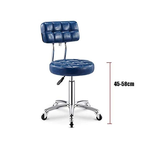 SXRDZ Sgabello con rotelle con Schienale con Girevole Idraulico Gas Sollevare Massage Chair di Bellezza Sgabello su Ruote...