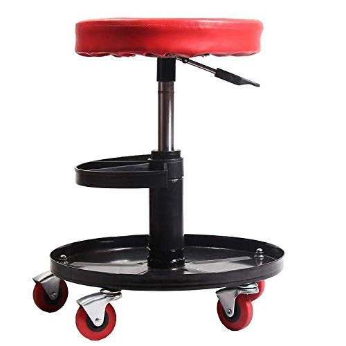 SXRDZ Sgabello Lavora con rotelle, gas Sgabello con PU verde sedile pelle sintetica, Altezza regolabile 45-55 cm, peso 160...